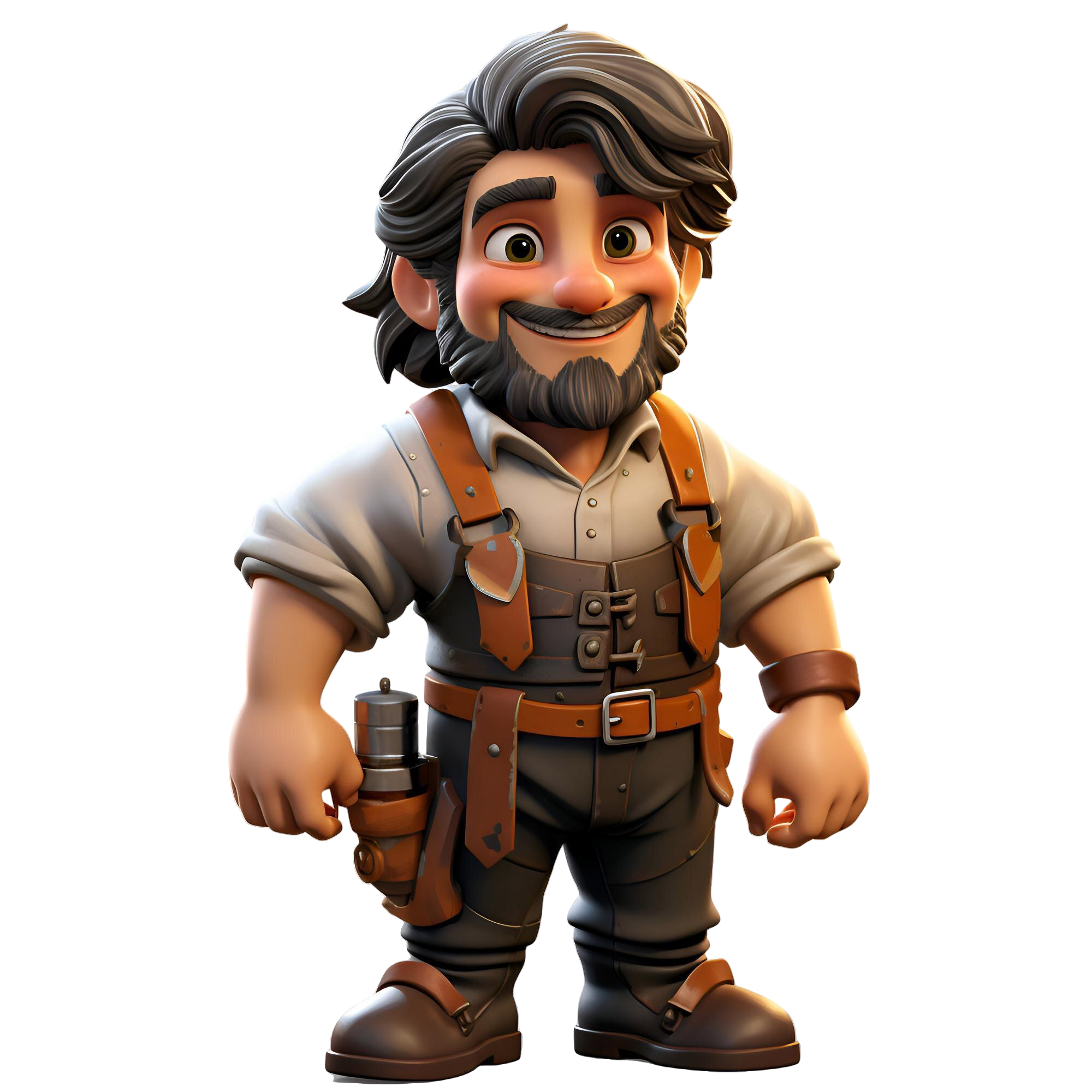 3d-illustration-cartoon-safari-hunter-with-binoculars